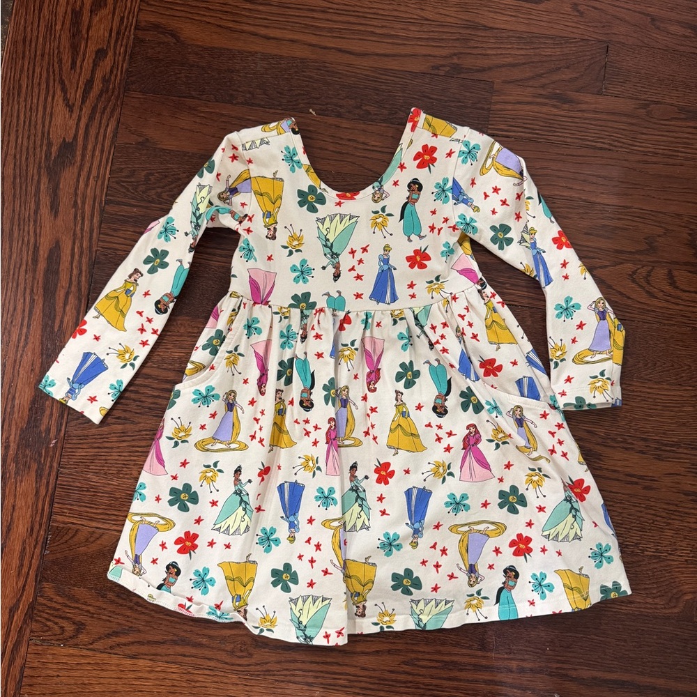 Hanna Andersson Disney Princess Long Sleeved Swing Dress Size 3T / 90 w/ pockets